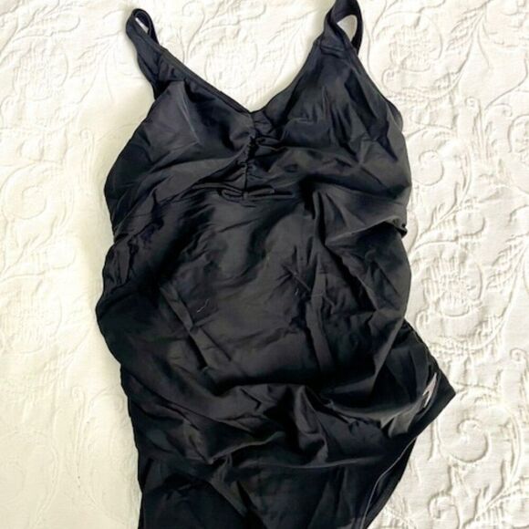 Black Speedo One Piece Swimming Bathing Swim Suit XXL - Picture 1 of 7